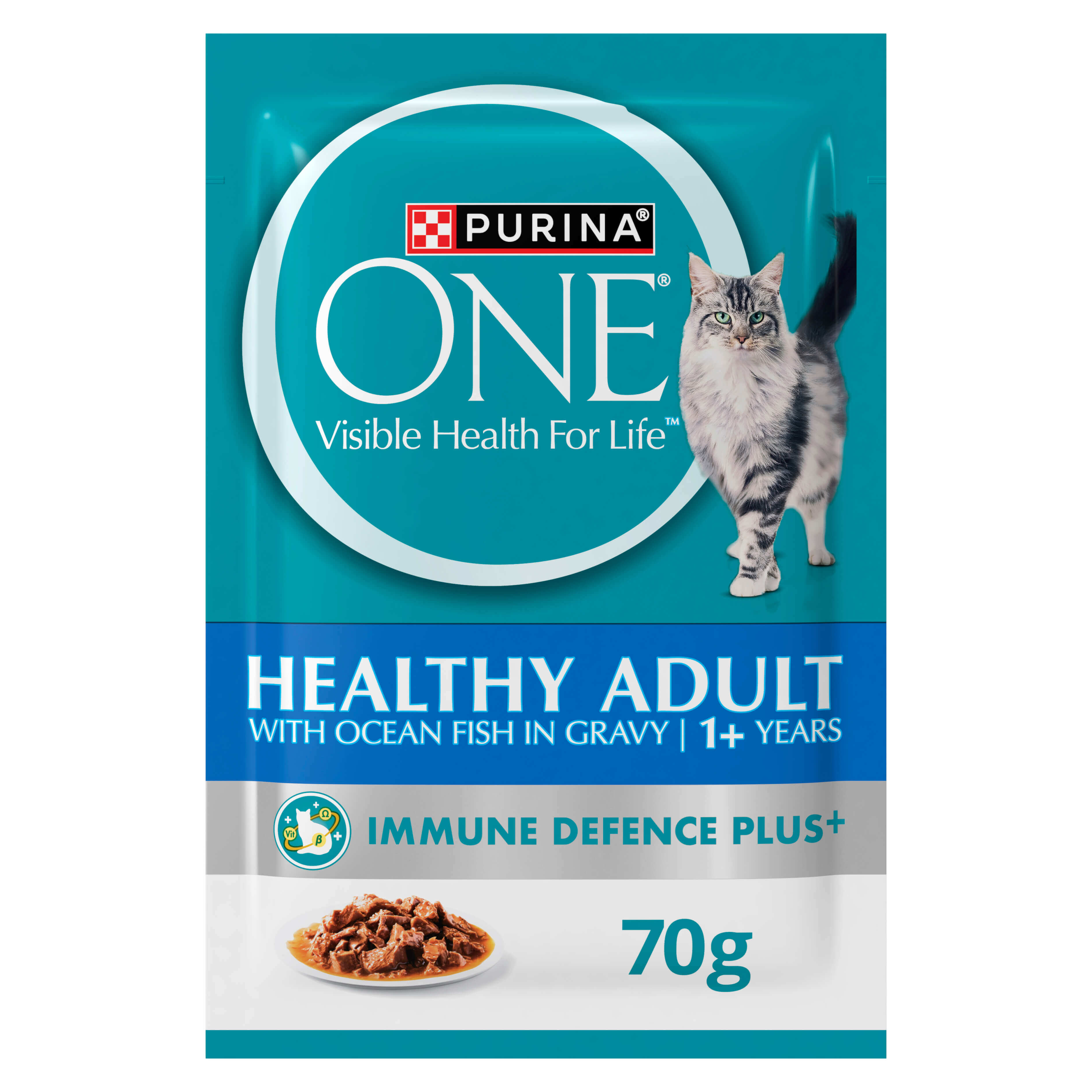 Purina One® Adult With Oceanfish In Gravy Wet Pouch 70g Cat Food