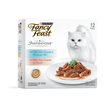 FANCY FEAST Adult Inspirations Multipack - Tuna & Beef Flavour Wet Cat Food 12 x 70g