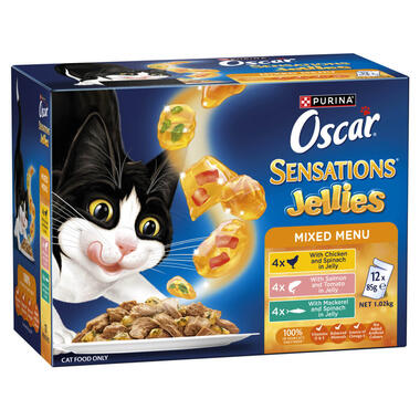 OSCAR Sensations Jellies Mixed Menu With Chicken, Salmon & Mackerel Adult FOP